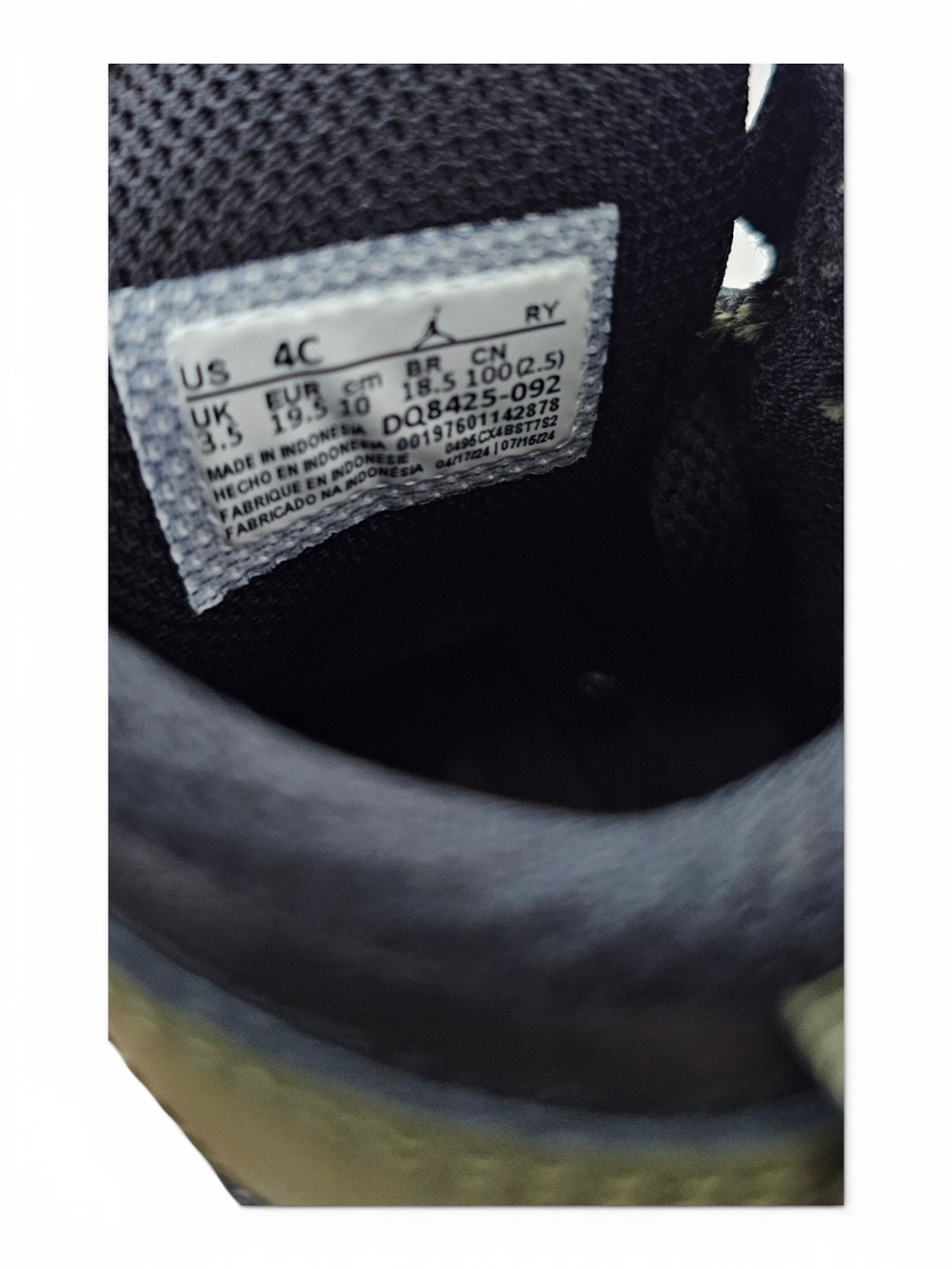Nike Air Jordan 1 Mid Toddler Olive Black 4C - Picture 10 of 10